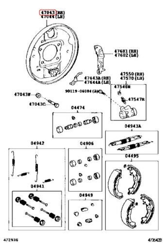 Scion Toyota OEM 04-06 XA Rear Brakes-brake Backing Plate