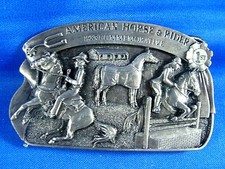Limited Edition 1983 American Horse and Rider Commemorative Belt Buckle