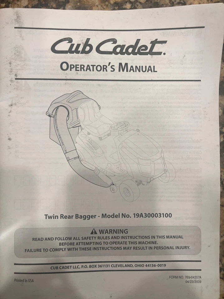 Used Cub Cadet Twin Rear Bagger Model Number 19A3003100 for 42 and 46 Inch Decks - Image 4 of 4