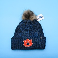 '47 Brand Auburn Tigers Winter Hat Womens Blue Beanie One Size Adult Cap Pom New