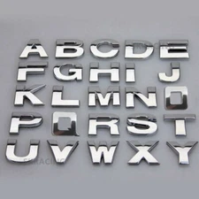 Car (A-Z) 3D LOGO DIY Metallic Alphabet Sticker Emblem Letter Badge Decal Chrome