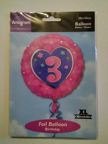 Palloncino elio festa 3° compleanno 18 pollici