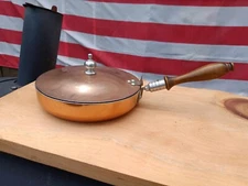 Vintage Unbranded Copper Metal Silent Butler with Wooden Handle