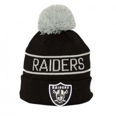 New Era Las Vegas Raiders Storm III Beanie Sport Strick Bommel Mütze Schwarz Unisex