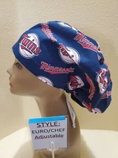 Minnesota Twins MLB Women's Euro/Chef Surgical Scrub Hat/Cap Handmade