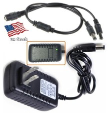 12V 2A 24W AC/DC Adapter Power Supply for Home Electronic with 1-to-2 Splitter