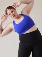 Athleta Ultimate Ease Sports Bra Cup D-DD Lazurite Blue Purple Racer Back 1X 2X