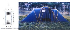 TENDA DA CAMPEGGIO,MONTAGNA NEVADA,6 POSTI,POLIESTERE RESISTENTE 570X380,ITALY
