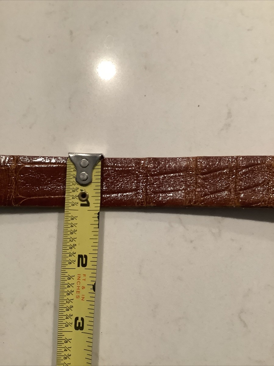 Ceintures Genuine Alligator Steerhide Lined Women’s Belt Brown Size 26 Ceintures Genuine Alligator Belt Size 26 Womans Steerhide  main image 2