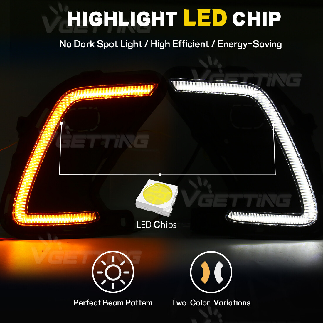 DRL For Toyota Grand Highlander 2024-2026 LED Fog Light Turn