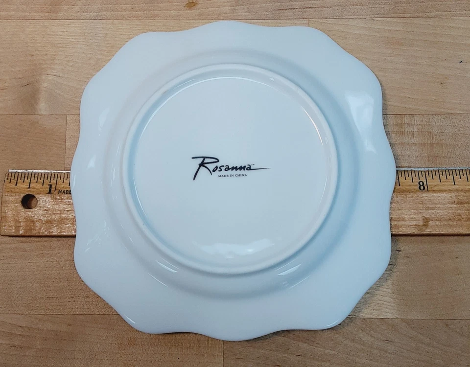 Set of 4- Rosanna Dessert Appetizer Plates 6” Abstract Designs- 3 Sets Available - Image 3 of 4