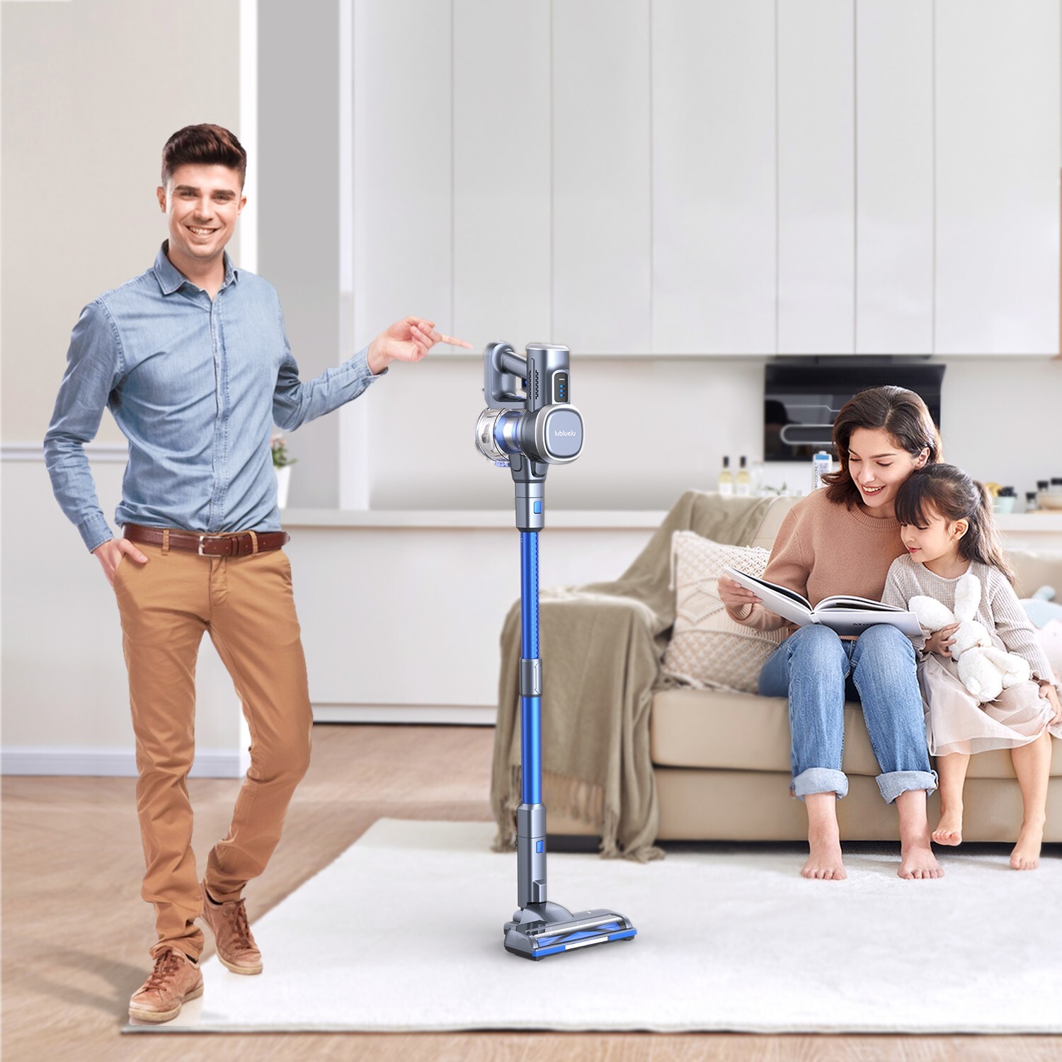 Lubluelu Cordless Upright Handheld Vacuum Cleaner 25Kpa Powerful Stick