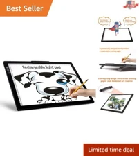 Wireless A4 LED Light Pad for Tracing and Drawing with Ergonomic Built-in Stands
