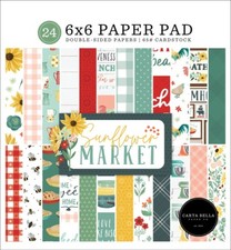 Carta Bella SUNFLOWER MARKET - 6x6 Paper Pad 24pc Scrapbook Planner