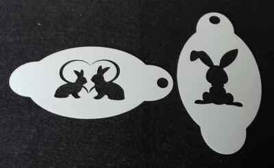 2 x Hasen Hasen Schminken Schablone Mylar 190 Mikron Hase Ostern wiederverwendbar