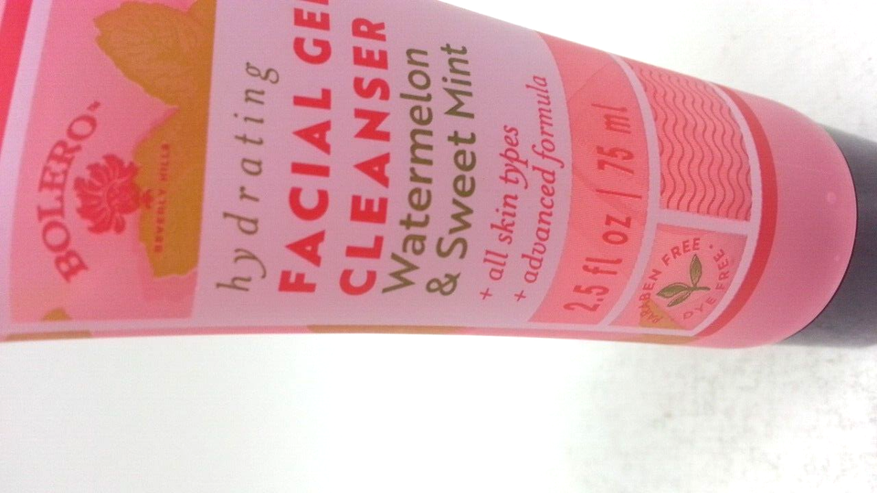 New BOLERO Beverly Hills WATERMELON & SWEET MINT Facial Gel Cleanser