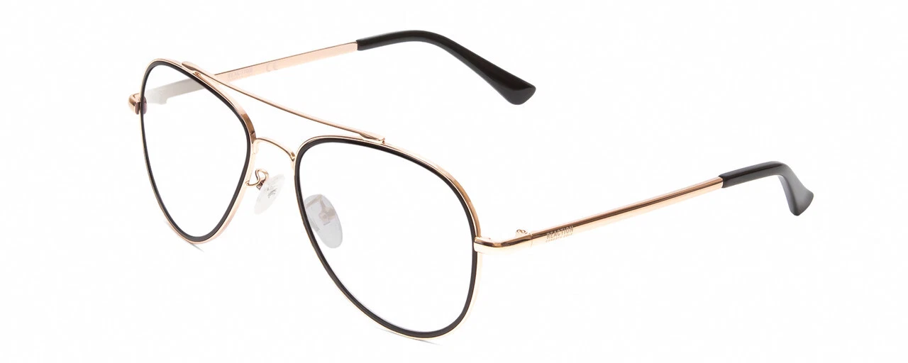 Kenneth Cole Reaction KC2837 Designer Reading Glasses Rose Gold Black Pilot 55mm