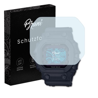Bruni 2x Folie für Casio GXW-56BB-1ER Schutzfolie Displayschutzfolie