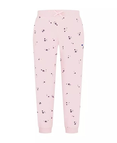 Champion SHEER PALE PINK Big Girls' 'C' Logo Star Print Fleece Joggers, S - 第 1/1 張圖片