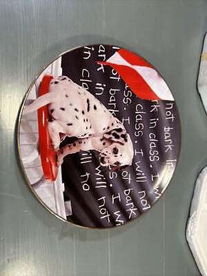 Collector Plate I Will Not Bark in Class Comical Dalmatians Coll Hamilton 1996