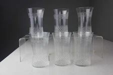 Set of 6 Antique Pall Mall Glass Lady Hamilton Pattern Tumblers