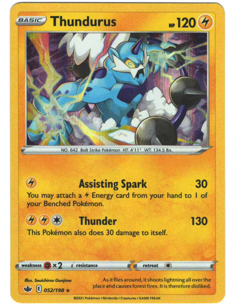 Thundurus 52/198 Chilling Reign Holo Rare Pokemon Card