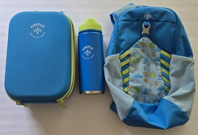 Firefly Camping Gear 10 ltr. Youth Kid Backpacking Backpack Kit, Blue and Green