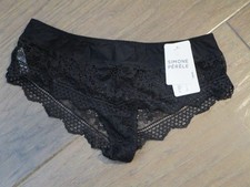 SIMONE PERELE FREESIA FLORAL LACE BOYSHORT PANTIES IN BLACK SIZE 1/XS