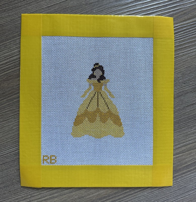Belle  Beauty & The Beast  Disney Princess Hand Painted Needlepoint Canvas