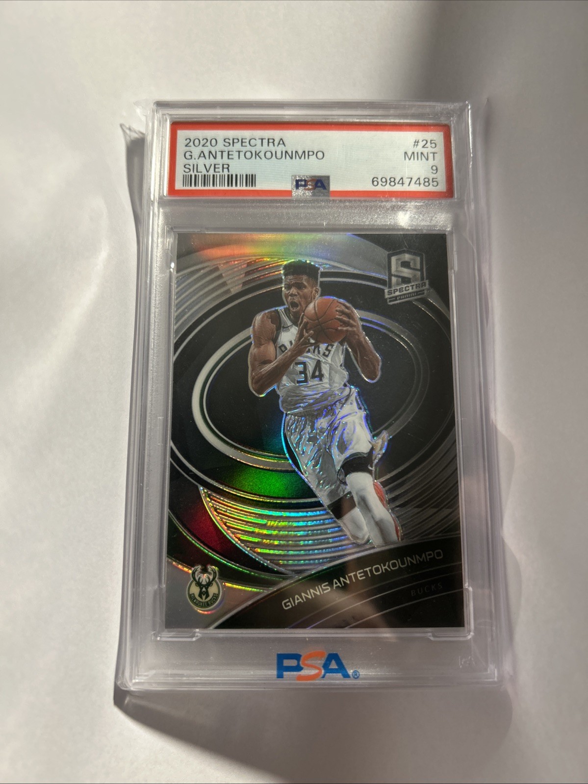 2020 Spectra Giannis Antetokounmpo Silver #25 PSA 9