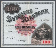 Sweden 1963 100 Kronor Pick-48e