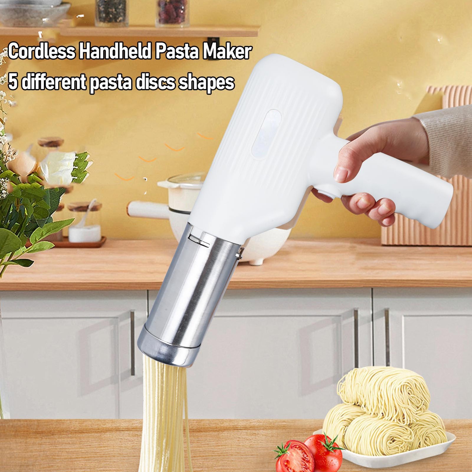 Handheld Electric Pasta Maker 5 In 1 Cordless Pasta Machine For Home