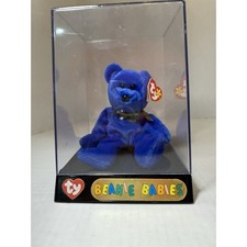 Rare 1998 Beanie Babies Clubby Bear by Ty Original Display Case Mint Condition