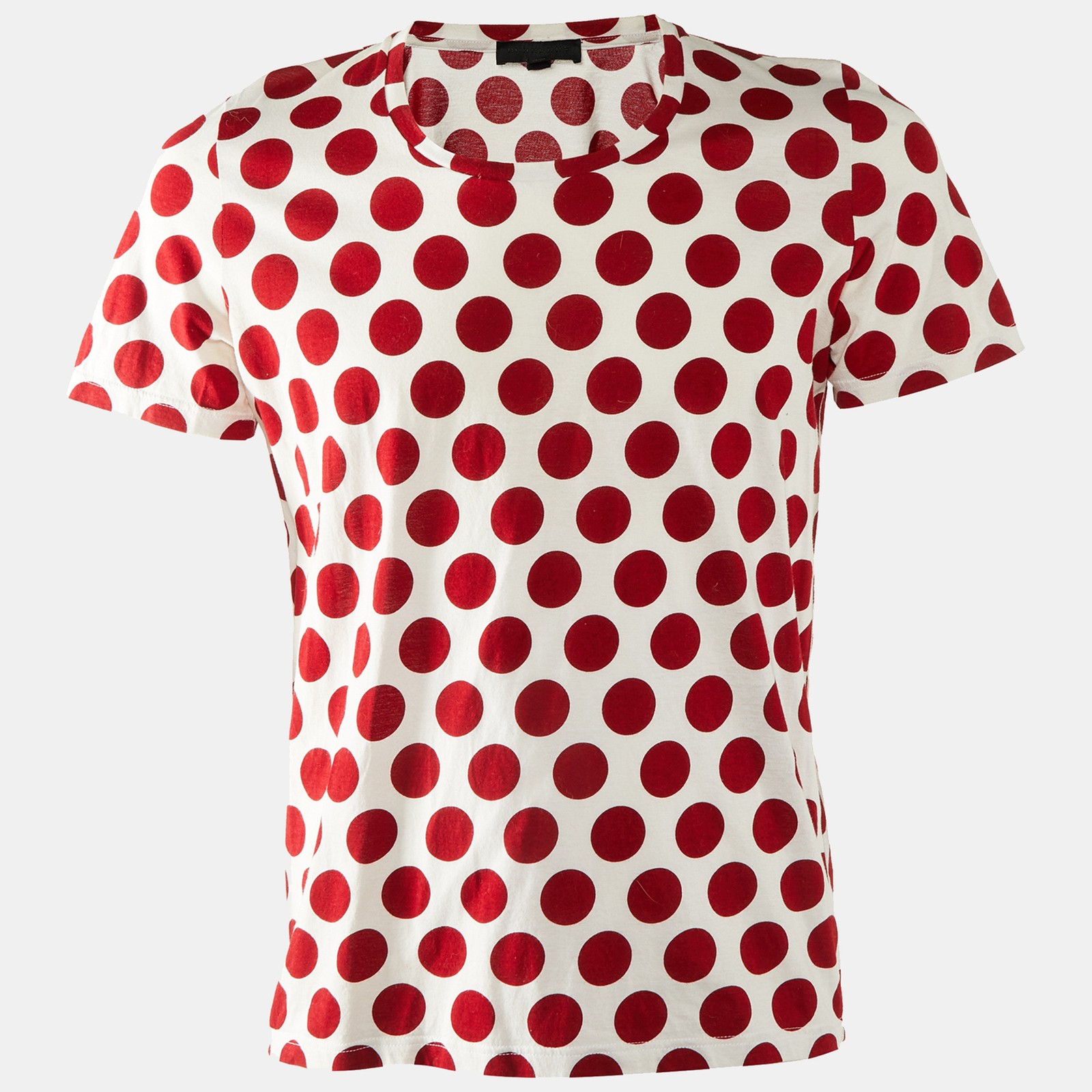 Burberry Prorsum Red and White Polka Dot Cotton T-Shirt Size M