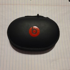 Beats by Dre Hard Shell Earbuds Case Black Red Logo Accessories Zip 4.5x3 Inch