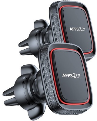 APPS2Car 2 Pack Magnetic Phone Car Mount, Holder Mount Black-Red 