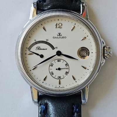 GALILEO-RESERVEN-AUFZUGSRESERVE-OVERSIZE (37 MM)-HANDBUCH-STAHL-PESEAUX 7046