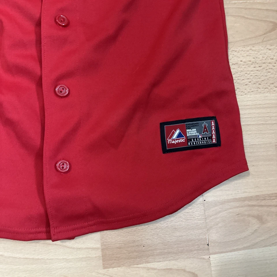 Camiseta de los Angeles Angels juvenil mediana roja MLB béisbol trucha 27 camisa Foto 2 de 4