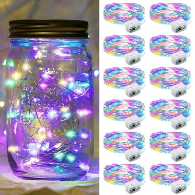 CHZK 12 Pack Fairy Lights 7Ft 20 LED Twinkle String Lights 3 Modes Battery Operate...