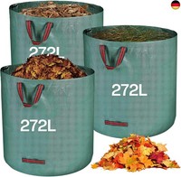 Gartenabfallsack Stabil 3 X 272L - Gartensack Laubsack Mit Griffen -