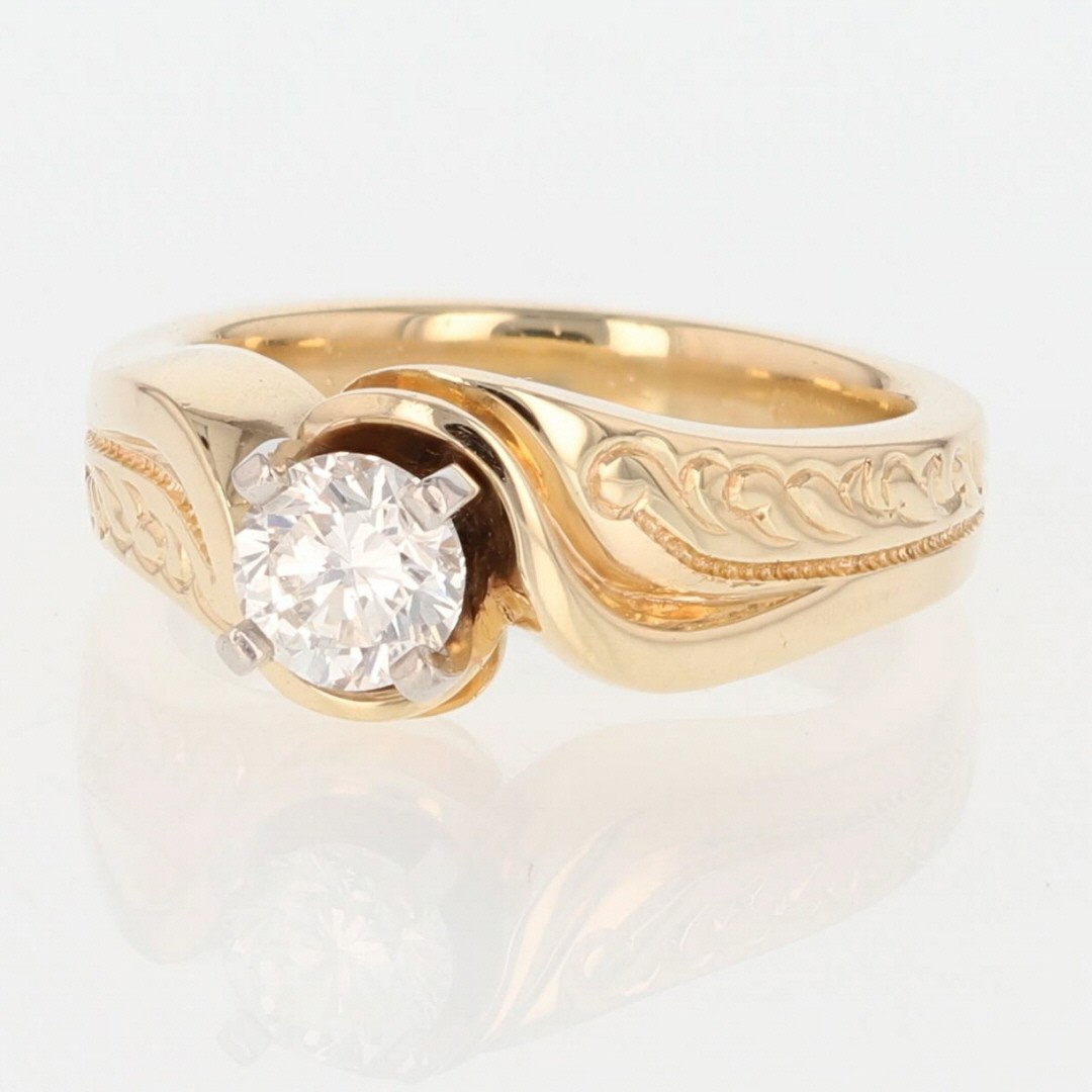 .42ct Round Diamond Solitaire Patterned Engagemen… - image 3