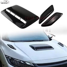 Universal Hood Scoop Air Flow Vent Sleek Decorative Air Intake Black Carbon