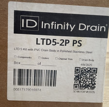 Infinity Drain LTD5-2P PS Center Drain Kit w/ PVC Drain Body, 2" Outlet *READ*