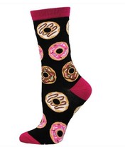Socksmith Women's Socks Novelty Crew Cut Socks "Donuts" / Choose Your Color 