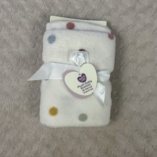 Parent's Choice Polka Dot Baby Blanket White Gray Blue Green Brown Neutral Plush