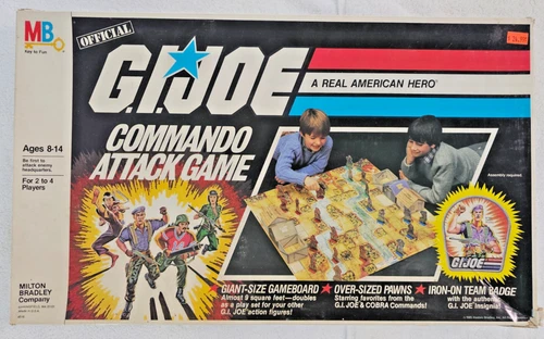 VTG 1985 MB G.I. Joe Commando Attack Game Complete (no patch) – Giant 34″ Board