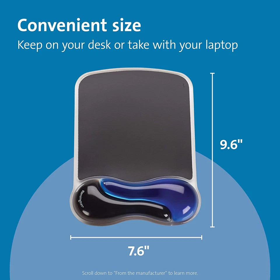 Kensington Duo Gel Mouse Pad with Wrist Rest, Ergonomic Wrist Support - Image 2 of 4