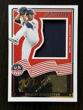2025 Panini Baseball #USA-MW Malachi Witherspoon Auto Sil Black Gold #/50