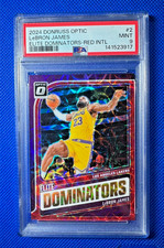 LeBron James 2024 Donruss 1/1 PSA (9) Optic Elite Dominators Red International