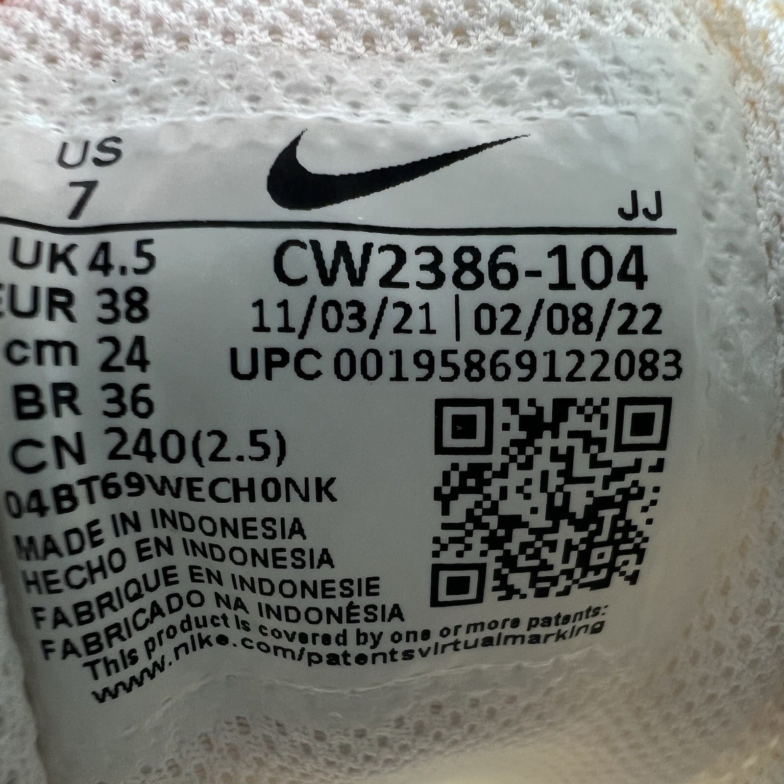 Nike Crater Impact 'White University Blue' Athletic Shoes Sneakers Women's 7 thumbnail 8